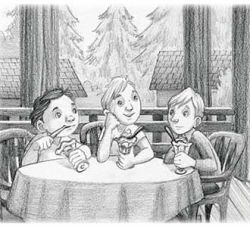 black and white drawing by Sandra Salsbury